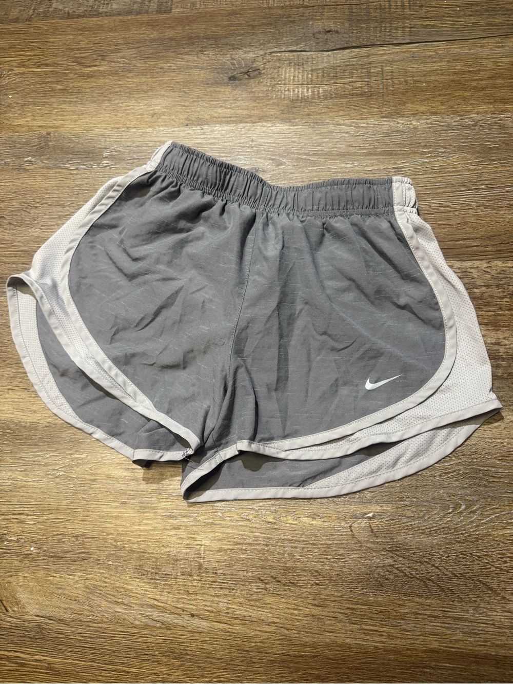Nike Women's Gray Athletic Shorts with Light Contrast Trim